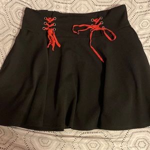 Midnight Hour Black Skirt w/Red Laces